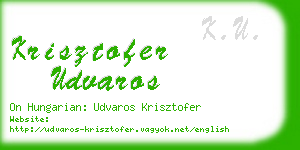 krisztofer udvaros business card